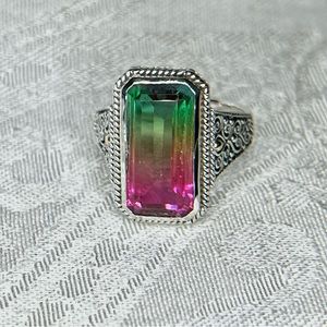 Bali Designs Sterling Silver and 18K Gold Watermelon Quartz Ring